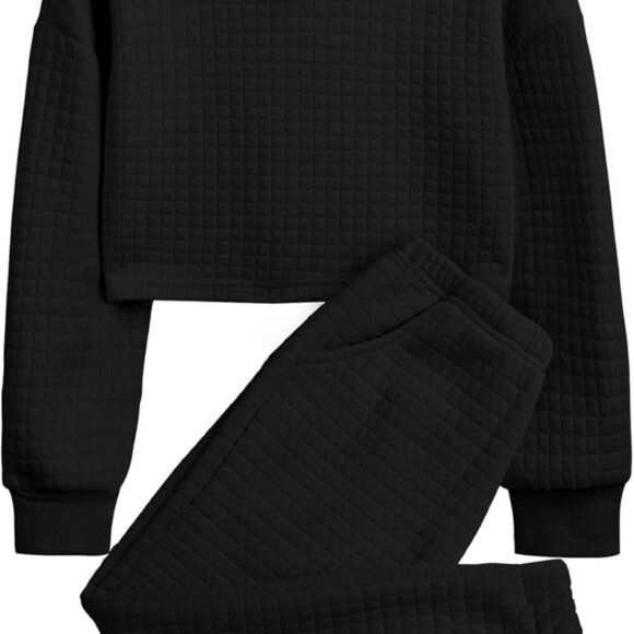 Other - Girls 2 Piece Outfit Waffle Knit Pullover Hooded Sweatshirt and Sweatpants Sets